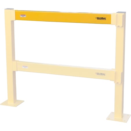 Global Industrial Steel Lift-Out Guard Rail, Light Duty, 6'L, Yellow 708431